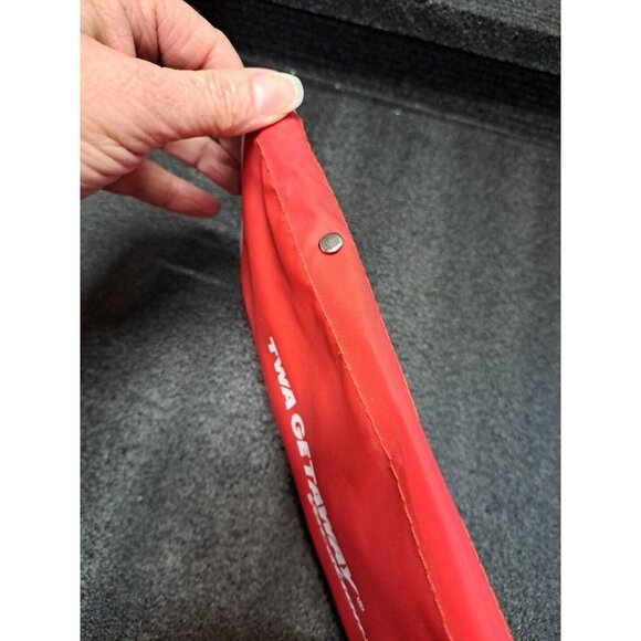 VTG TWA Airlines Getaway Vacations Document/Amenity Bag Wristlet 10x6" Zippered - Picture 11 of 12